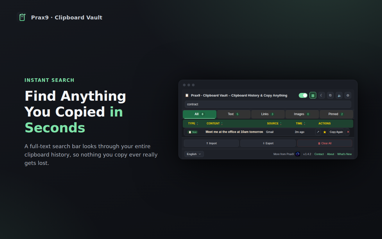 Prax9 Clipboard Vault screenshot 3